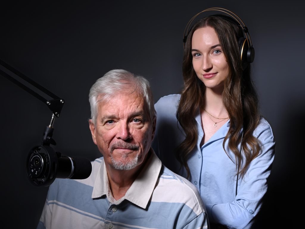 Nick Hirst & Michelle R Williams in the studio for the podcast 'Life Happens'